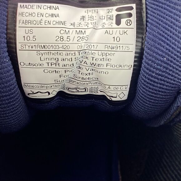 Fila Memory Foam Steelsprint Running Shoes Navy Blue 10.5 1RM00103-420 - Picture 10 of 10